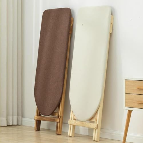 Premium Solid Wood Ironing Board with Foam Padding & Cotton Cover | Adjustable Height, Sturdy Design for Home Use, Ideal for Efficient Ironing (Size: Log)