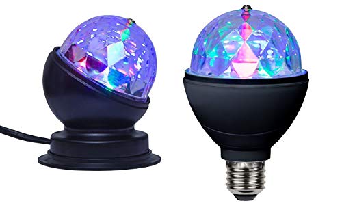 NETPROSHOP LED Rotierende Disco Kugel - Glühbirne E27 oder Lampe mit Anschlusskabel, Auswahl:Typ 1