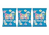 Fox's Party Rings Minis, Iced Shortcake Ring Biscuits, 6 Mini Bags, No Artificial Flavours or Colours, Vegetarian, 21g Each,Pack Of 3