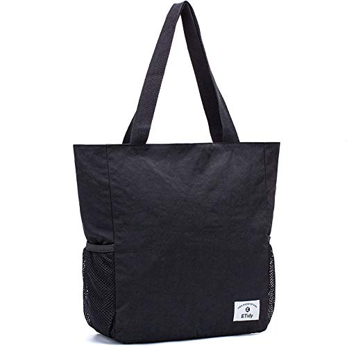 Image of ETidy Large Capacity Foldable Tote Bag With Zipper Waterproof Sandproof Women Beach Bag Handbag Gym Bag Travel Shopping Bag