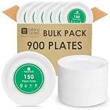 Table Kind 900 x Bulk Pack Eco-Friendly White Paper Plates for Catering & Everyday Use, Wedding, Buffet, Birthday Party Supplies, Recyclable Round Disposable Dishes Home Compostable Made in EU 22CM