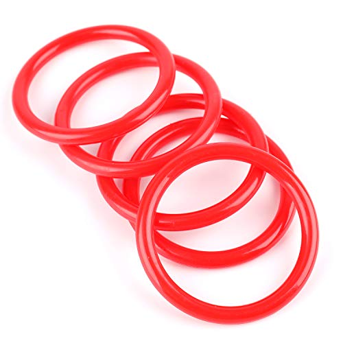 Faswin 50 Pack Plastic Carnival Rings 2.5 Inch Toss Rings Fun Target Toys for Kids Ring Toss Game, Speed and Agility Training Games, Carnival Garden Backyard Outdoor Games, Game Booth