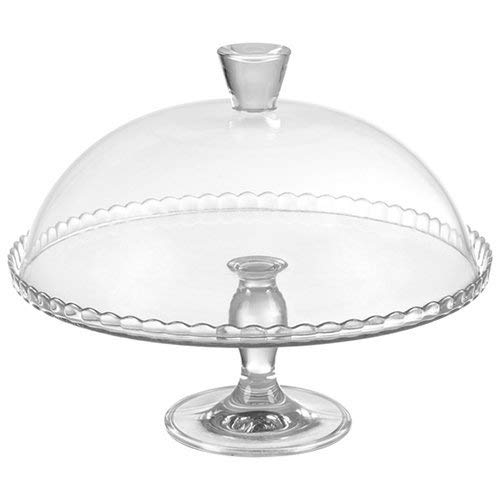 Pasabahce Glasservierschale mit Deckel 95200 Glas Spülmaschinengeeignet Kuchenplatte Tortenplatte 32 2cm