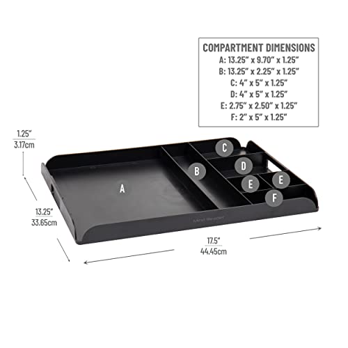 Mind Reader Coffee Station Serving Tray, 7 Pod Capacity Countertop Organizer, Storage, 17.5" L x 13.25" W x 1.25" H, Single, Black - Thumbnail 3