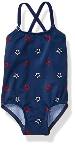 Amazon Essentials Baby Girls' One-Piece Swimsuits, Blue, Stars, 18 Months #TOP7