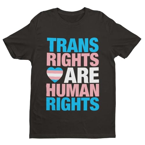 Galaxy Tees Camiseta de manga corta para hombre LGBTQIA+ Trans Rights are Human Rights, Negro, 6XL