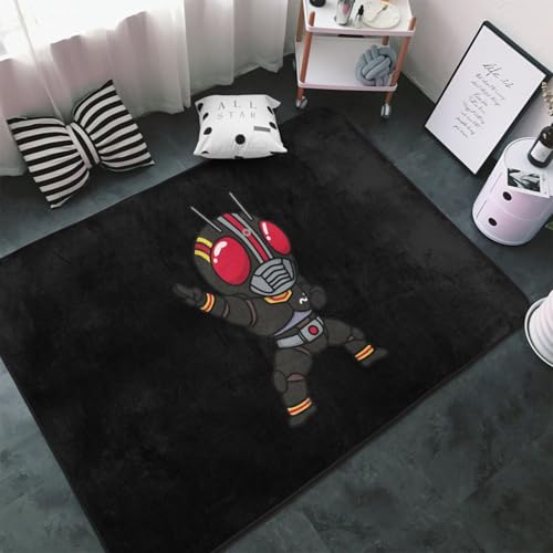 カーペット 仮面ライダーBLACK ラグ ラグマット 150×100cm おしゃれ 滑り止め 絨毯 じゅうたん 洗える 室内リビングマット 寝室 居間用 家庭用 オフィス用