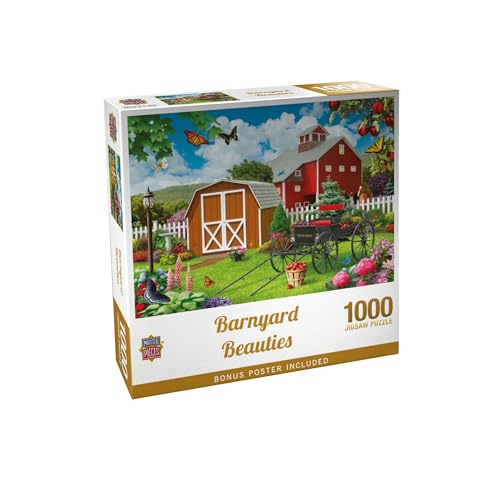 Masterpieces Jigsaw Puzzle 1000 Pieces for Adults - Barnyard Beauties - Christmas Jigsaw, Puzzles for Adults 1000 Pieces - 19.25"x26.63"