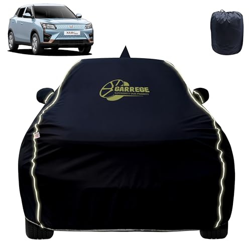 Image of Reflector Waterproof Car Cover for Xuv 400 with Mirror & Antenna Pocket | All Weather Protection | Washable Fabric | Black Color