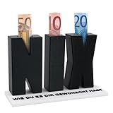 NIX Geldgeschenk, Lustige 3D Buchstaben mit Geldversteck, Nix Geburtstags Geschenk für Geburtstag Hochzeit Weihnachten, Originelle Geschenkidee für Frauen und Männer