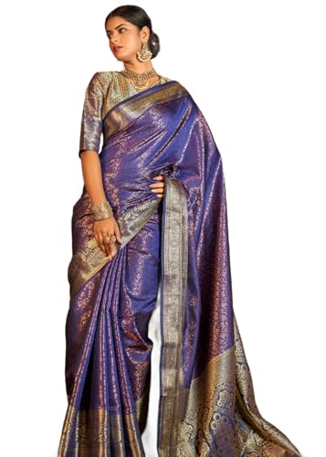 SWORNOF Women's kanjivaram banarasi silk saree for Patola festiva...