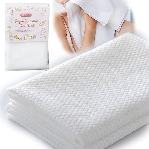 Coldcool 2 Pcs Disposable Bath Towels，Individual Packing Portable Travel Towel Pure Cotton Disposable White Soft Bath Towels Disposable Hair Towels For Camping Outdoor Sports (28 * 54In) #TOP6