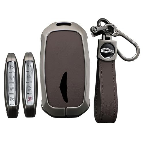 Porte-clés Hyundai Genesis GV60 GV80 étui cuir PU marron pour trajets quotidiens