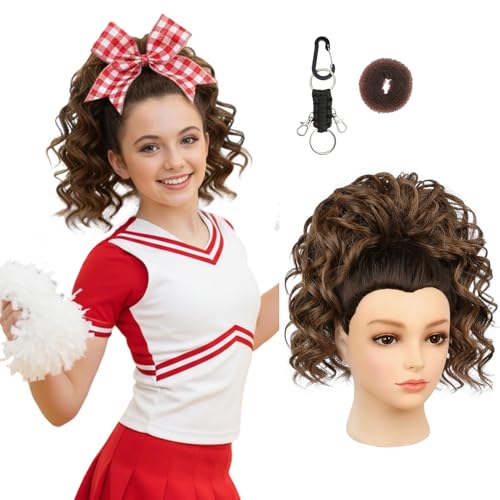 SEIKEA Cheer Ponytail Hair Piece, Lightweight Curly Cheerleader Hairpiece Realistic Natural Soft 14