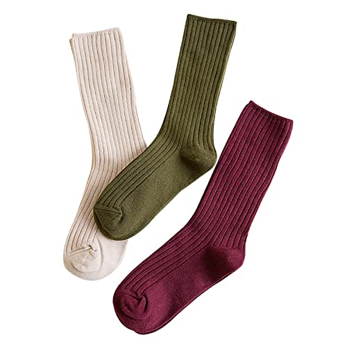 Riccess 10 Pairs Of Comfortable Fashion Athletic Socks For Women, Solid Color, Above Ankle Crew Stretch Socks For Girls #TOP4