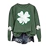 Generisch Casual Women's Crew Neck Sweatshirt Long Sleeves Printed Top for Irish Day Green, Army Green, M #1