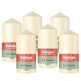 Bolsius - 4 bougies piliers - Ivoire - 12 x 6 cml