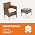 Sweetcrispy Patio Furniture Set 3 Pieces, Outdoor Furniture with Soft Cushion and Glass Table, All Weather Manual Weaving Wicker Rattan Patio Chairs for Garden, Terrace, Porch, Lawn (Brown and Beige)