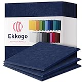 Ekkogo Acoustic Panels 12-Pack Soundproof Wall Panels 12'X12'X0.4' Sound Panels High Density Sound Dampening Panels - [Denim Blue Square]