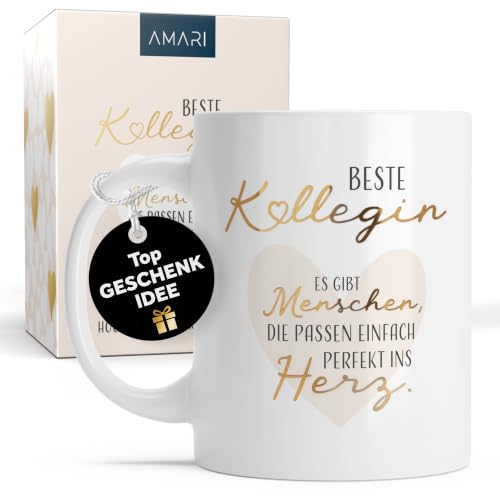 Amari Beste Kollegin Tasse - Geschenk für Arbeitskollegin - Dankeschön Kollegin Tasse - Beste Arbeitskollegin Kaffeebecher Teetasse