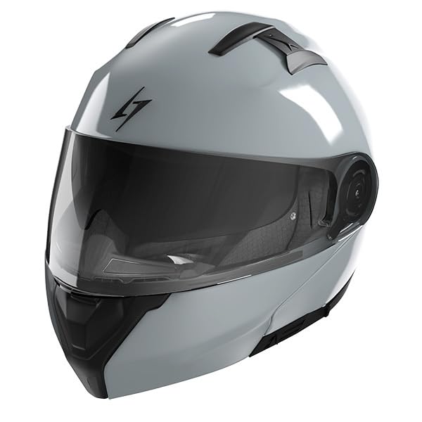 Szczękowy kask motocyklowy STORMER Spark Nardo Gry Glossy – ECE 22.06 – zintegrowana blenda przeciwsłoneczna – przystosowany do montażu Pinlocka
