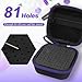 Thowapou 81 Holes Nail Drill Bit Holder, (ONLY CASE) Nail Bits Display Organizer Container, Nail Bits Container Box Case with High Density Foam, Efile Nail Bits Professional Manicure Tools, (Purple)