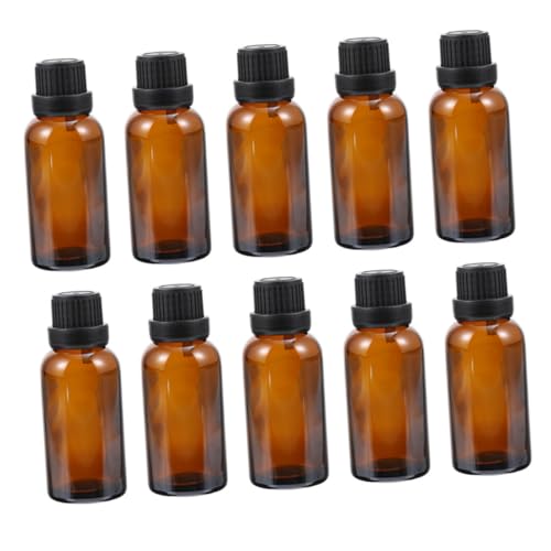 Garneck Frascos de Aceite Esencial de Vidrio Ámbar 15Ml Set de 10 Unidades con Tapa Grande y Reductor de Orificio Frascos Vacíos para Muestras y Aromaterapia Ideales para Viaje y Uso