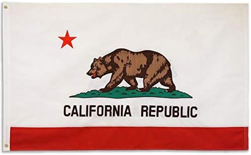 California (Double-Sided) Flag - Beautifully Embroidered Nylon 3'x5' Flag