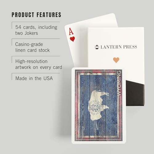 Baraja de cartas póker Rustic Wyoming State Flag 52 cartas miniatura 3