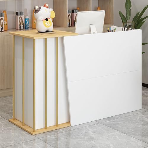 NEYTIIR Mostrador De RecepcióN Y Oficina Mesa De RecepcióN De Oficina con 2 Cajones para Tiendas O RecepcióN Mueble VestíBulos De Empresas Hotel Tiendas De Ropa(A,120CM)