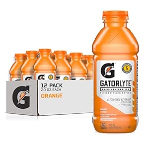 Gatorlyte Rapid Rehydration Electrolyte Beverage, Orange, 20oz Bottles (12 Pack)