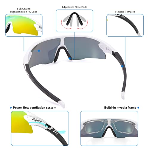Scvcn Polarized Sports Sunglasses With 3 Interchangeable Lenses, Mens Womens Cycling Glasses, Hd Fishing Driving Sunglasses #TOP2