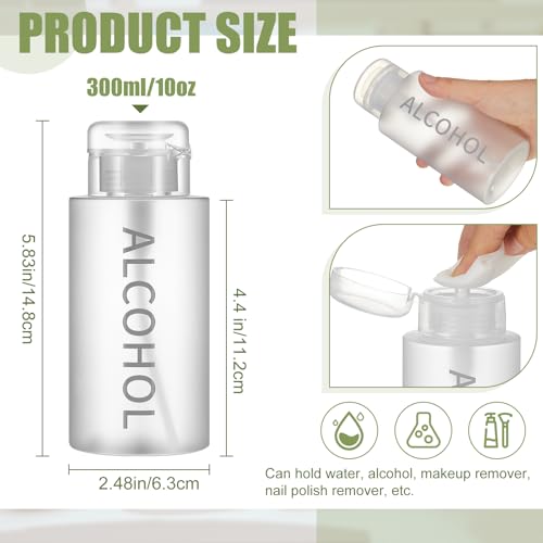 Image of Layhit 12 Pcs 10 Oz / 300 ml Alcohol Pump Dispenser Bottles, Push Down
