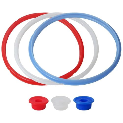 Juego mejorado de 3 anillos de sellado con tapas de válvula flotante para modelos I-nstant P-ot 5QT y 6QT, compatible con ollas de presión I-nstant P-ot/InstaPot de 5 y 6 litros miniatura 1