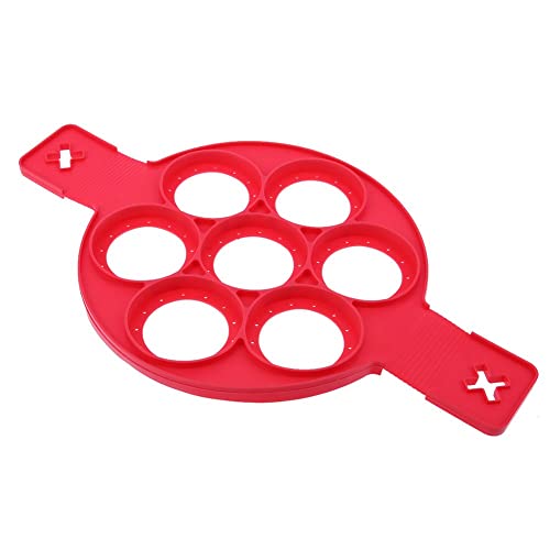 Pancake Mold Silicone Egg Rings,Fried Egg Mold For Frying Griddle Egg Rings Pancake Mold 7 Cavity Non Stick Pancake Maker Reusable Egg Rings For Frying Eggs Baking Round Mold For Family Commercial #TOP24