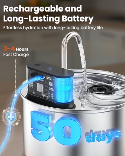 Fuente de agua para gatos silenciosa a pilas con sensor de movimiento 6