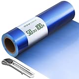 Fensterschutzfolie Blau 50cm x 100m 50my – Selbsthaftende PE-Folie als Abdeckfolie & Malerfolie – Wasser- & UV-beständige Schutzfolie für Fenster und Türen