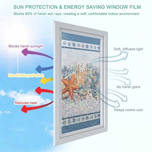 Película de privacidad para ventana arcoíris azul 17.7 x 78.7 pulgadas miniatura 5
