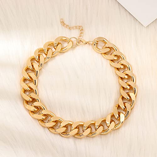 Octwine Women Statement Punk Cuban Link Chain Choker Necklace Chunky Chain Link Necklace Boho Fashion Collar Necklace for Women4