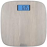 Rowenta BS1600 Origin Bilancia Pesapersone Digitale, 31x31 cm, Max 160kg, Design Ultrasottile Effetto Legno, Graduazione di Precisione Ogni 100g, Accensione Automatica, Ampio Display,