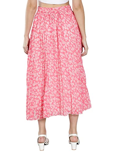 Image of NUEVOSDAMAS Floral Printed Pleated Navy /Multi Skirt