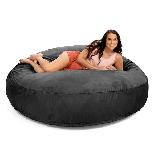 Jaxx 6 Foot Cocoon Large Bean Bag Chairs for Adults, Black