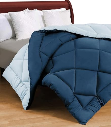 Image of Amazon Brand - Umi AC Comforter Single Bed | AC Blanket Single Bed | 220 GSM Ultra Super Soft Microfiber Reversible Lightweight All-Weather Bed Comforter /Duvet /Quilt (60 inchX90 inch Inche, Teal & Grey)