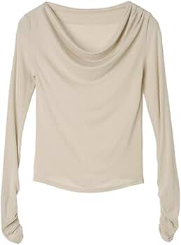 Amazon | [アニュアンス] ギャザードレープカットトップス BEIGE