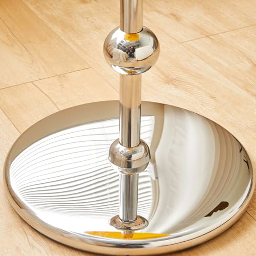 Guéridon moderne en verre avec base en métal stable rouge