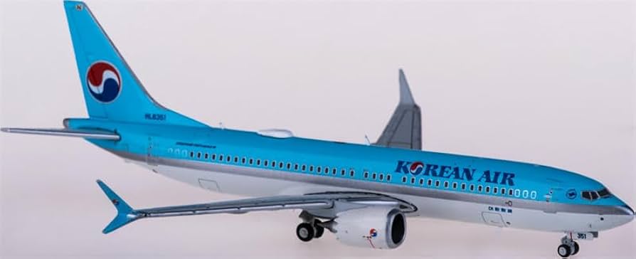 【大韓航空 B737 MAX8】1/400航空機ダイキャストモデル Jcwings-ダイキャスト飛行機モデル、シミュレーション玩具、1