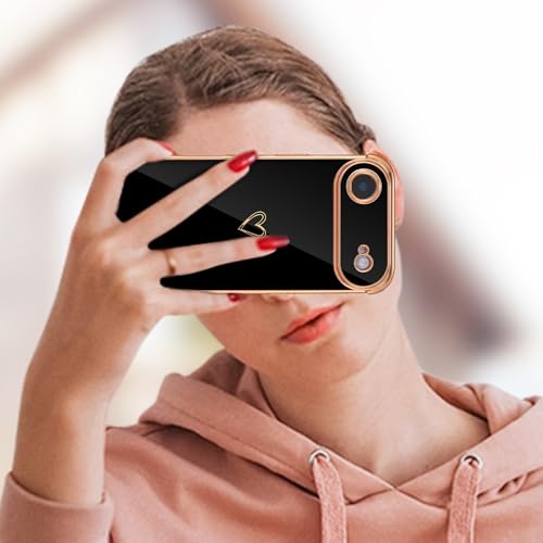 Coque téléphone B ZTOFERA anti-rayure protège objectif photo motif cœur noir - 5