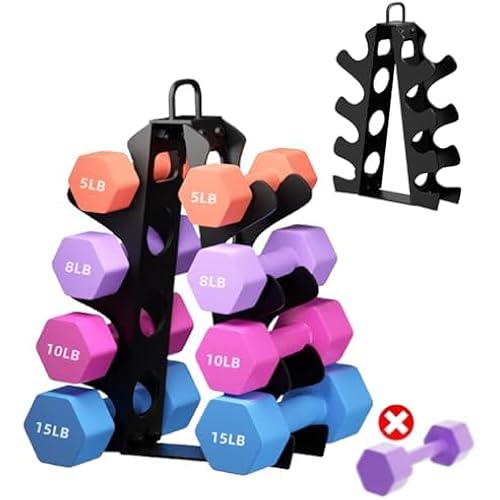 3-Tier | 4-Tier Dumbbell Rack for Dumbbells , A-Frame Weight Stand Only, Compact Space-Saving Design for Home Gym, Heavy-Duty Alloy Steel Organization Rack (Dumbbells Not Included ）