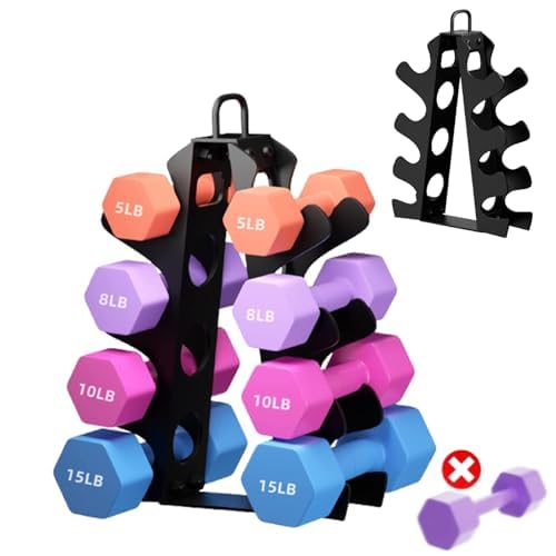 3-Tier | 4-Tier Dumbbell Rack for Dumbbells, A-Frame Weight Stand Only, Compact Space-Saving Design for Home Gym, Heavy-Duty Alloy Steel Organization Rack (DUMBBELLS NOT INCLUDED)