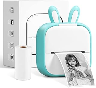 Memoking T02 Pocket Printer - Mini Portable Wireless Bluetooth Thermal Printer, Black and White Printing Phone Printer for Children, Compatible with Phones&Tablets, Green